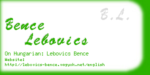 bence lebovics business card